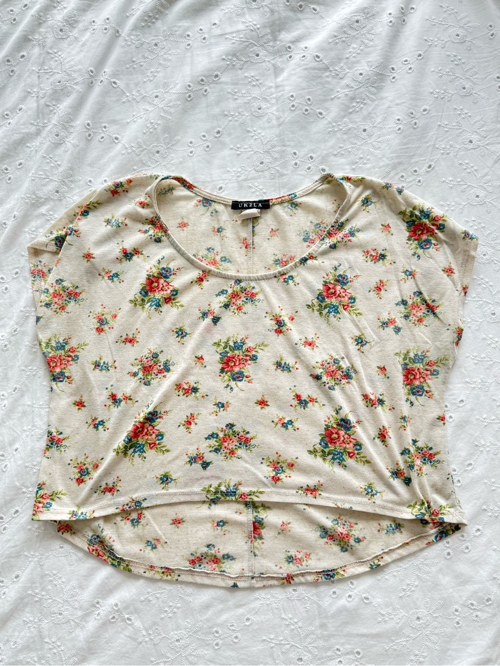 Floral Scoop Neck Crop Top